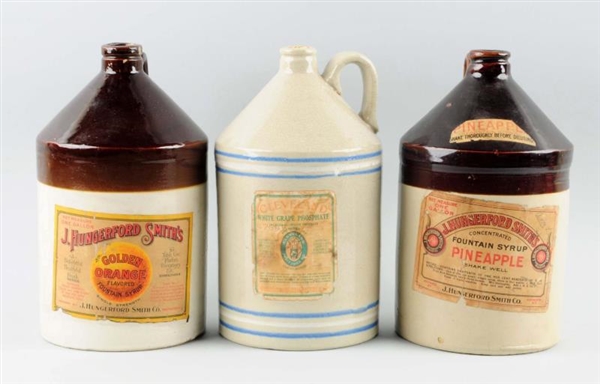 LOT OF 3: EARLY 1 GALLON PAPER LABELED SYRUP JUGS.