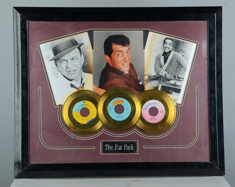 THE RAT PACK SIGNED GOLD RECORD DISPLAY IN FRAME  