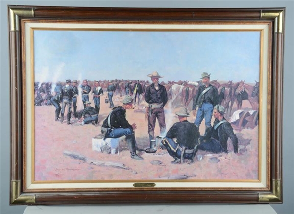 FREDERIC REMINGTON OIL PAINTING ON CANVAS IN FRAME