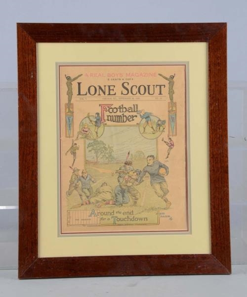 LONE SCOUT MAGAZINE 1916 COVER IN WOOD FRAME      