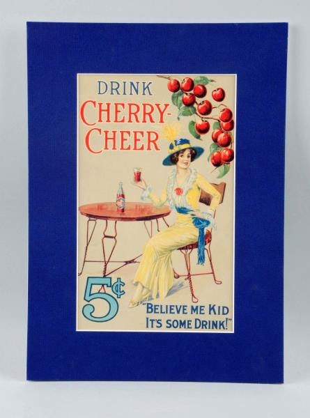 1914-18 RARE CHERRY-CHEER CARDBOARD SIGN.         