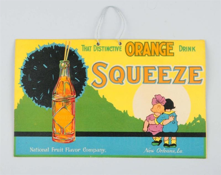 1930S-40S SCARCE SQUEEZE CARDBOARD SIGN.          