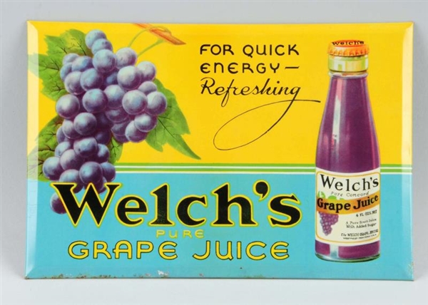 WELCHS 1920S - 30S TIN OVER CARDBOARD SIGN.      