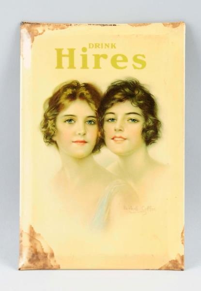 EARLY HIRES CELLULOID OVER TIN SIGN.              