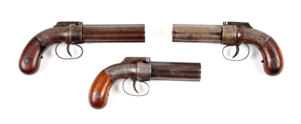 LOT OF 3: PEPPERBOX REVOLVERS.                    
