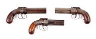 LOT OF 3: PEPPERBOX REVOLVERS.                    