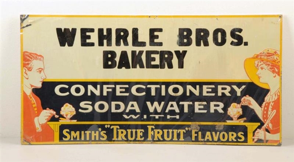 SMITHS FLAVORS EMBOSSED TIN SIGN.                 