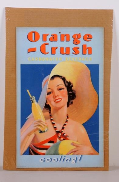 1937 ORANGE-CRUSH CARDBOARD SIGN.                 