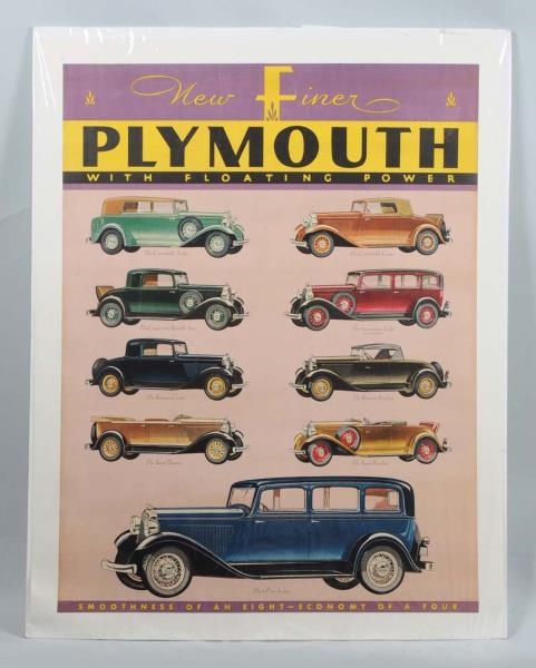 PLYMOUTH NEW FINER FLOATING POWER FULL LINE POSTER