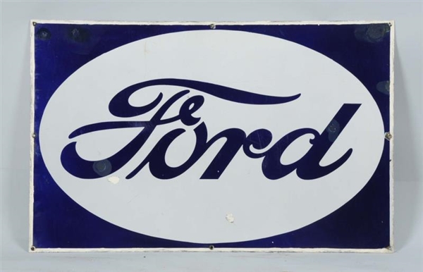 FORD IN OVAL SINGLE SIDED PORCELAIN SIGN.         