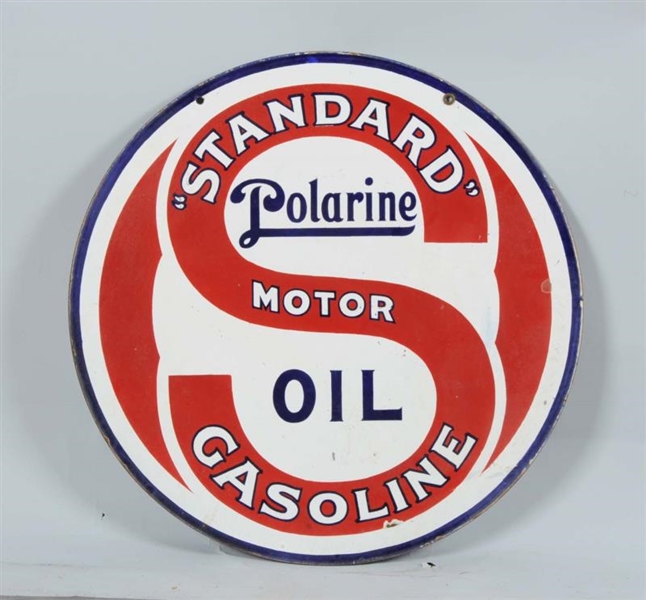 "STANDARD" MOTOR GASOLINE POLARINE OIL DSP SIGN.  