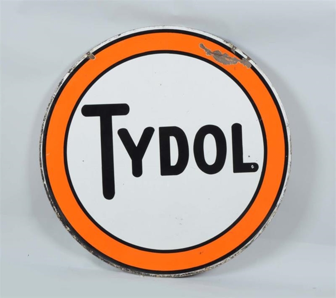 TYDOL DOUBLE SIDED PORCELAIN SIGN.                