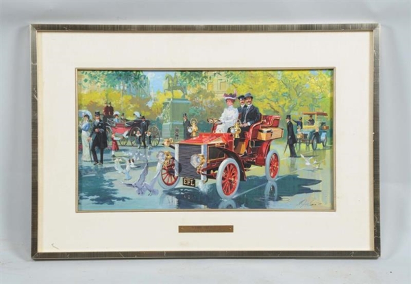 1904 WHITE MODEL D TOURING PAINTING BY SIMS.      