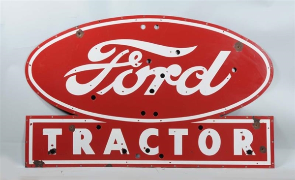FORD TRACTOR SINGLE SIDED PORCELAIN SKIN FOR NEON.