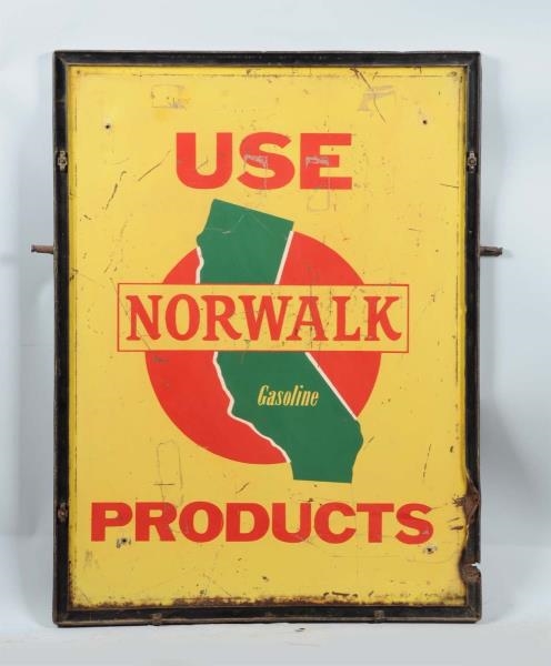 USE NORWAY PRODUCTS DOUBLE SIDED TIN SIGN.        