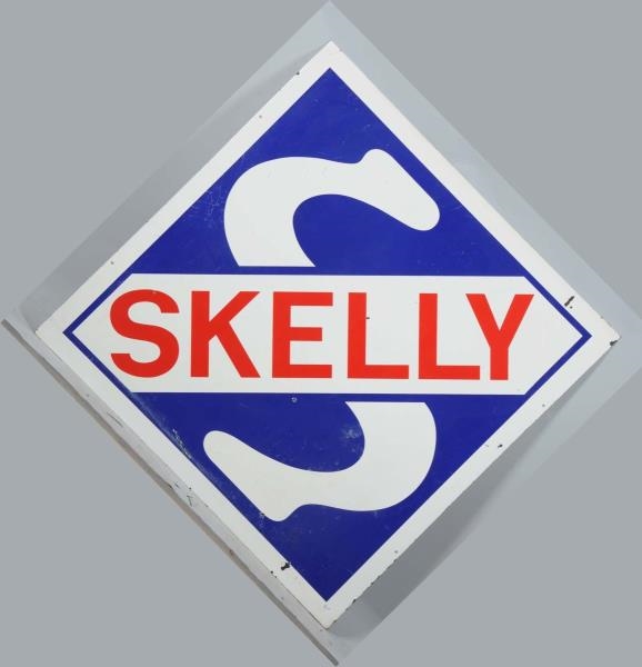 SKELLY DOUBLE SIDED PORCELAIN IDENTIFICATION SIGN.