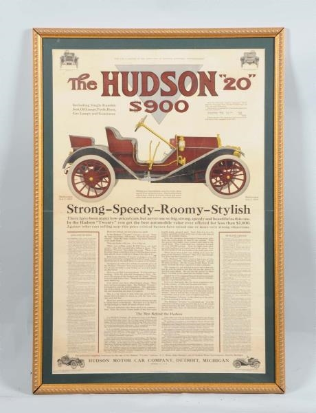 THE HUDSON 20 FOR $900 IN 1909 POSTER.            