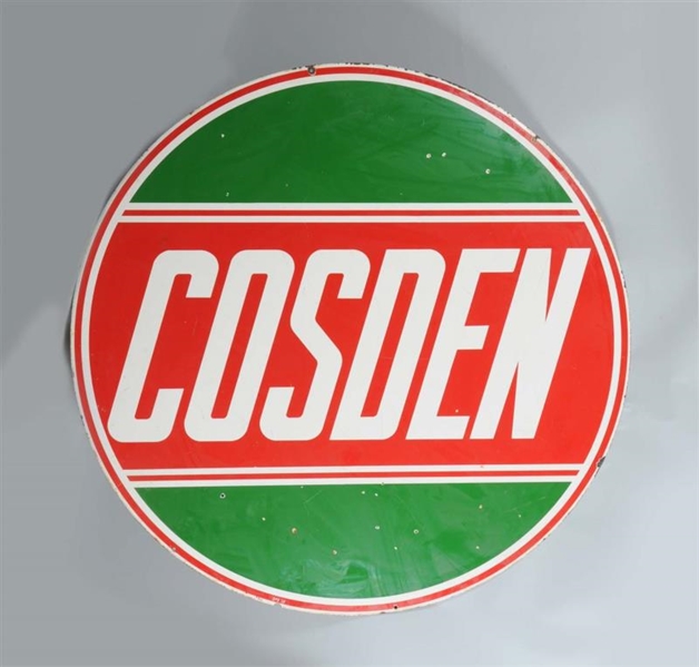 COSDEN DOUBLE SIDED PORCELAIN ID SIGN.            