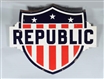 REPUBLIC DOUBLE SIDED PORCELAIN SHIELD SIGN.      
