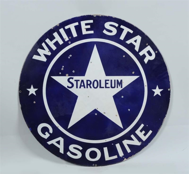WHITE STAR GASOLINE "STAROLEUM" DSP SIGN.         