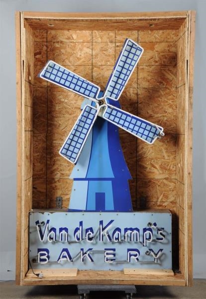 VAN DE KAMPS BAKERY MECHANICAL NEON SIGN.        