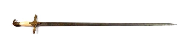 C. 1850 BONE HANDLED AMERICAN MILITARY SWORD.     