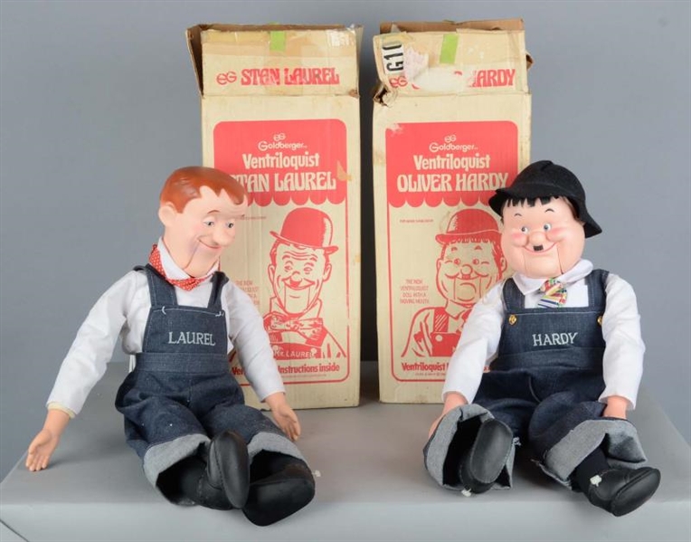 LOT OF 2: LAUREL AND HARDY VENTRILOQUIST DOLLS    