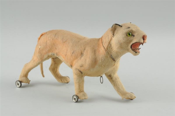 TIGER ON WHEELS PULL TOY.                         