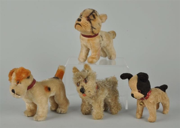 LOT OF 4: SMALL STEIFF DOGS.                      
