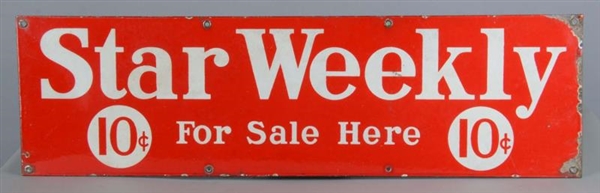 STAR WEEKLY SINGLE SIDED PORCELAIN SIGN           