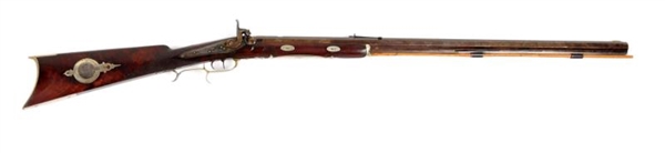 EXQUISITE SIGNED PENN. HALF STOCK SPORTING RIFLE. 