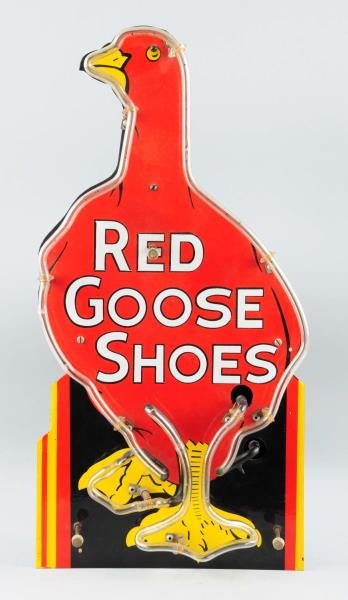 RED GOOSE SHOES NEON SIGN.                        
