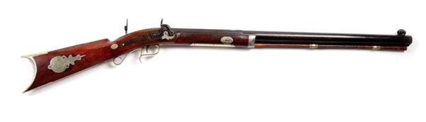 DELUXE NEW YORK SIGNED HALF STOCK SHORT RIFLE.    