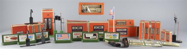 LOT OF 24+: LIONEL TRAIN LAYOUT  ACCESSORIES      