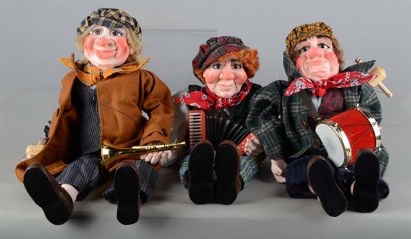 LOT OF 3: ROSY CHEEKED MUSICIAN MARIONETTES       