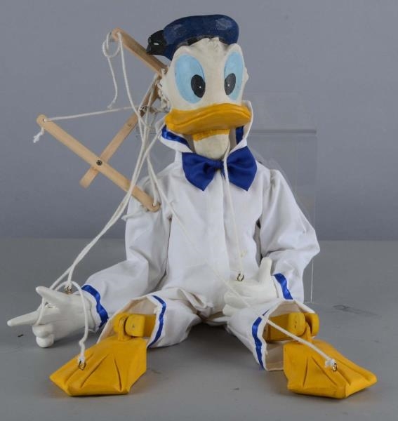 DONALD DUCK CARVED WOOD MARIONETTE                