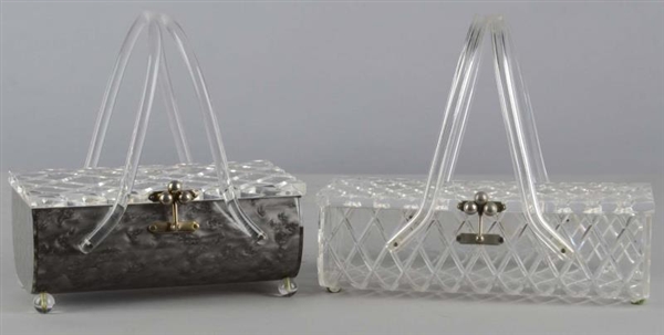 LOT OF 2: VINTAGE LUCITE PURSES INCLUDING FLORIDA 