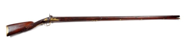 SIGNED EARLY FULL STOCK PERCUSSION MUSKET.        