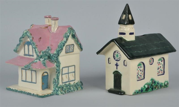 LOT OF 2: KAY FINCH POTTERY BUILDING BANKS        