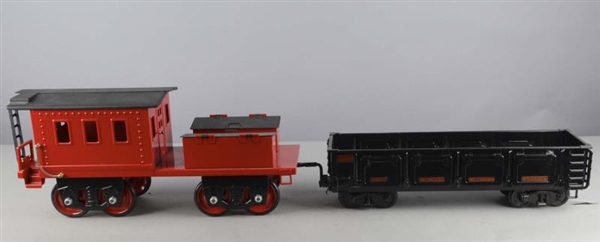 LOT OF 2: PRESSED STEEL LARGE SCALE TRAIN CARS    