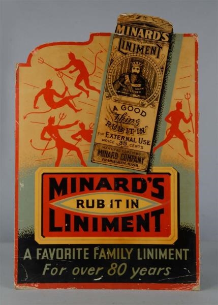 MINARDS LINIMENT DIE CUT CARDBOARD LITHOGRAPH    