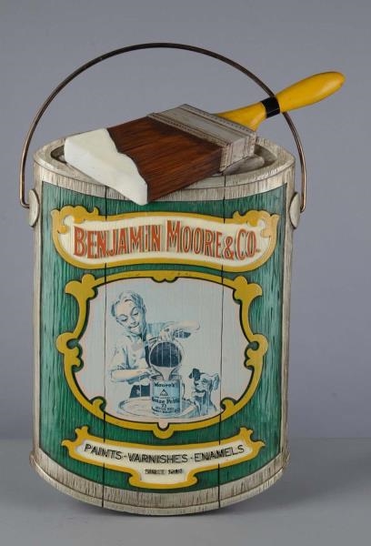 BENJAMIN MOORE AND CO. FIGURAL PAINT BUCKET SIGN  