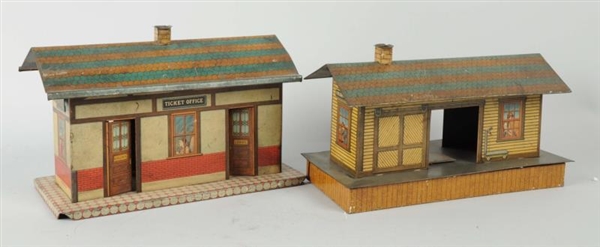 LOT OF 2: IVES TICKET TRAIN STATIONS.             