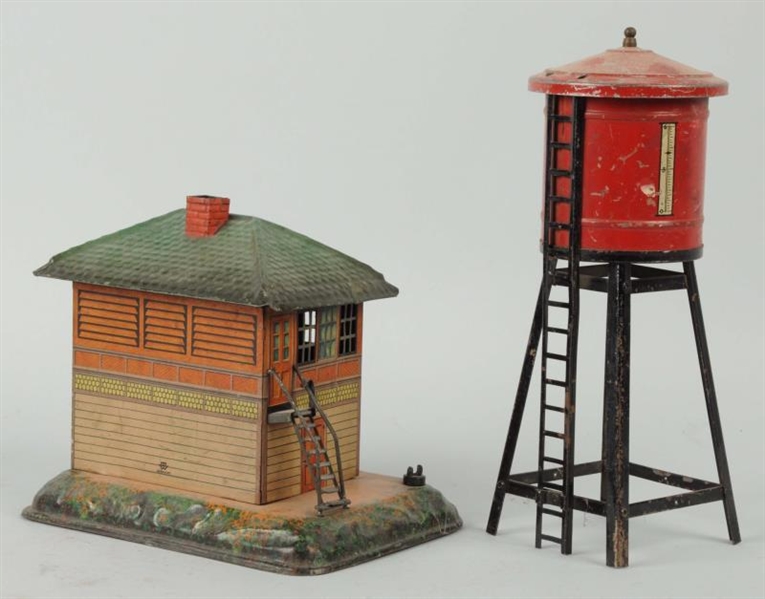 LOT OF 4: PRE WAR STATIONS & WATER TOWER.         