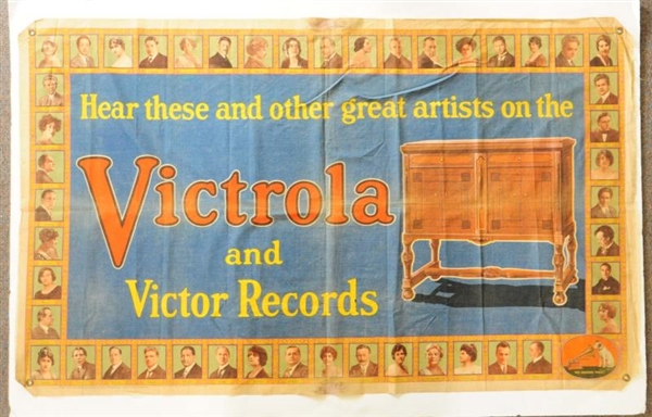 1920 VICTOR RECORDS CLOTH BANNER.                 