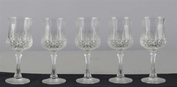 SET OF 5: ST. GEORGE CRYSTAL WINE GLASSES         