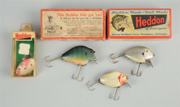 LOT OF 3:  HEDDON PUNKINSEEDS AND CATALOGUE.      