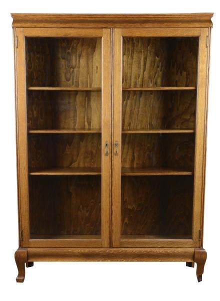 OAK AND GLASS DISPLAY CASE CHINA CABINET          