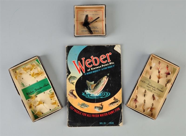 LOT OF 3 WEBER BOXES WITH FISHING LURES           