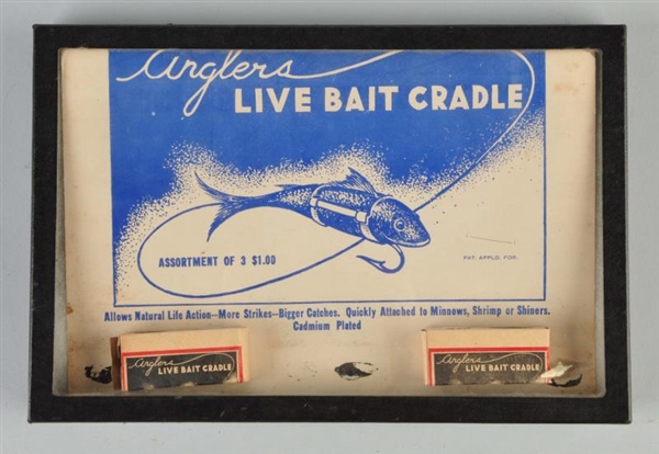 LOT OF 2: ANGLES LIVE BAIT CRADLE SALES CARD.    
